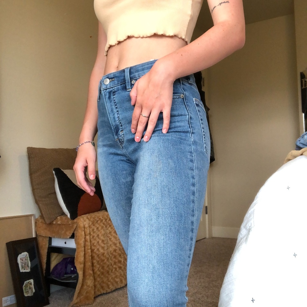 High Waisted Light Wash Jeans
